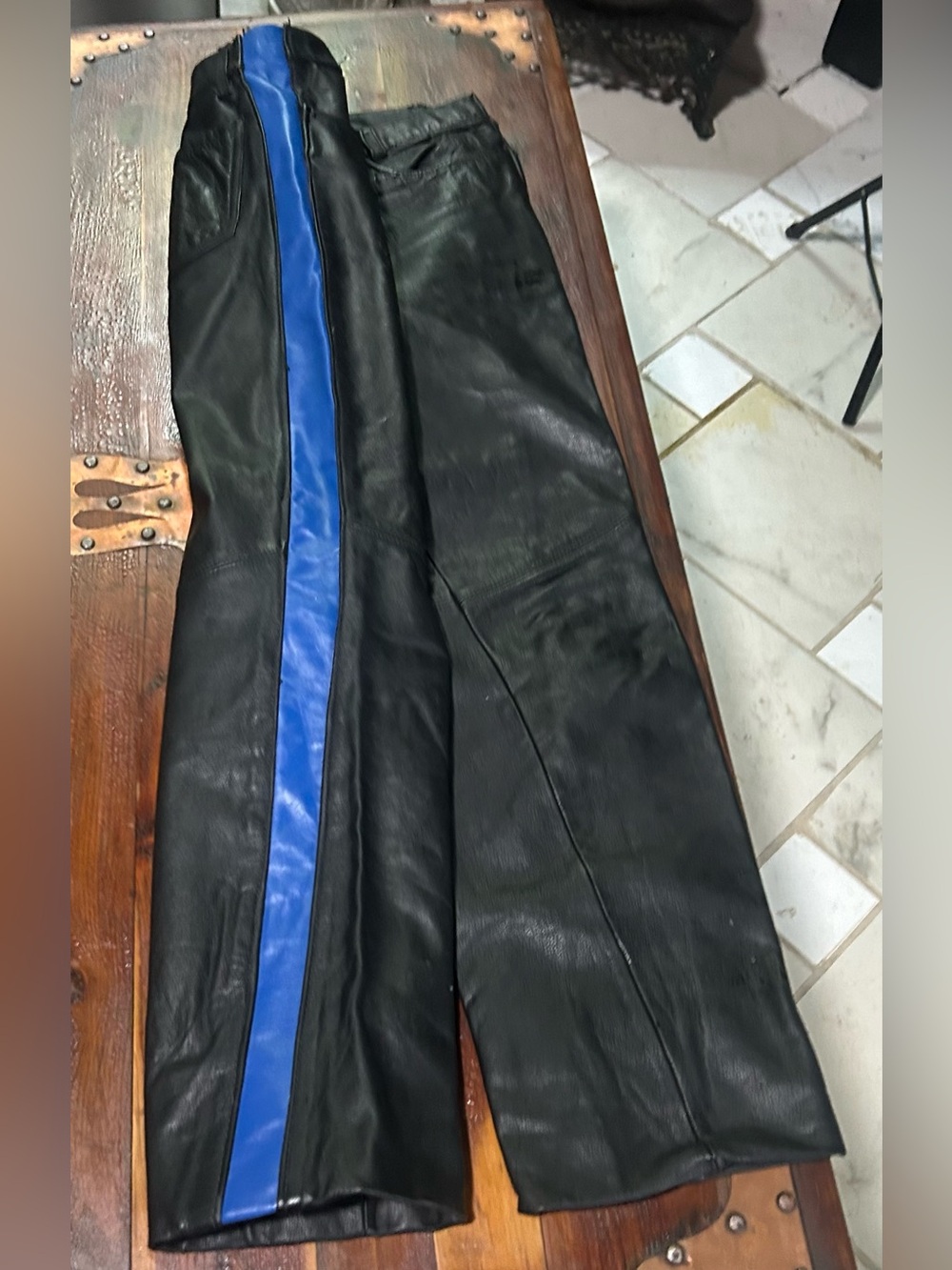 Men's Black Leather Jeans